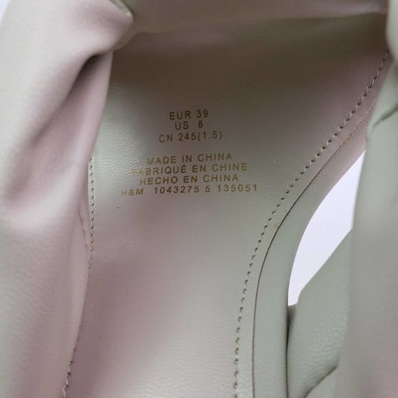 H&M Womens Size 8 Light Gray Slip On Formal 3.5" Heeled Sandals - Picture 13 of 14